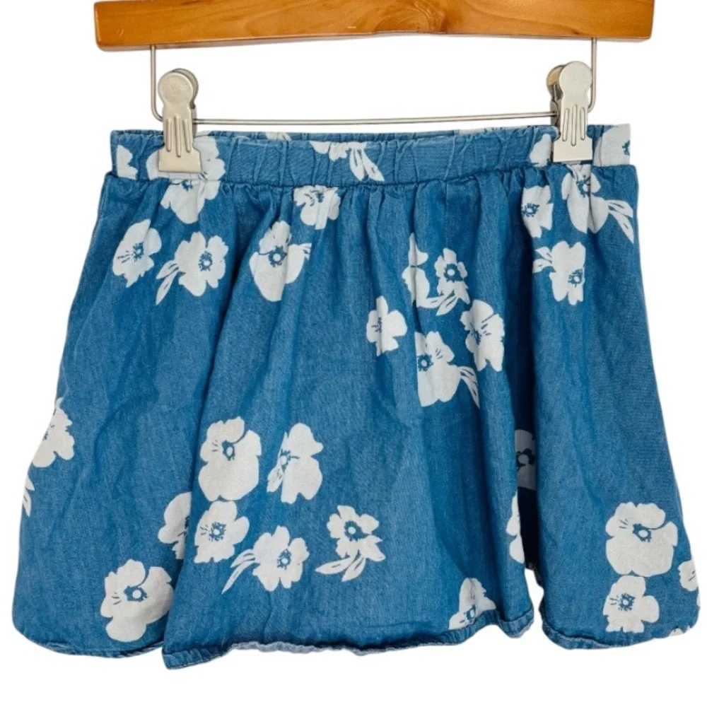 Old Navy Light Blue Denim Floral Pattern Skirt Size Small (6-7) - Picture 5 of 6
